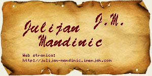Julijan Mandinić vizit kartica